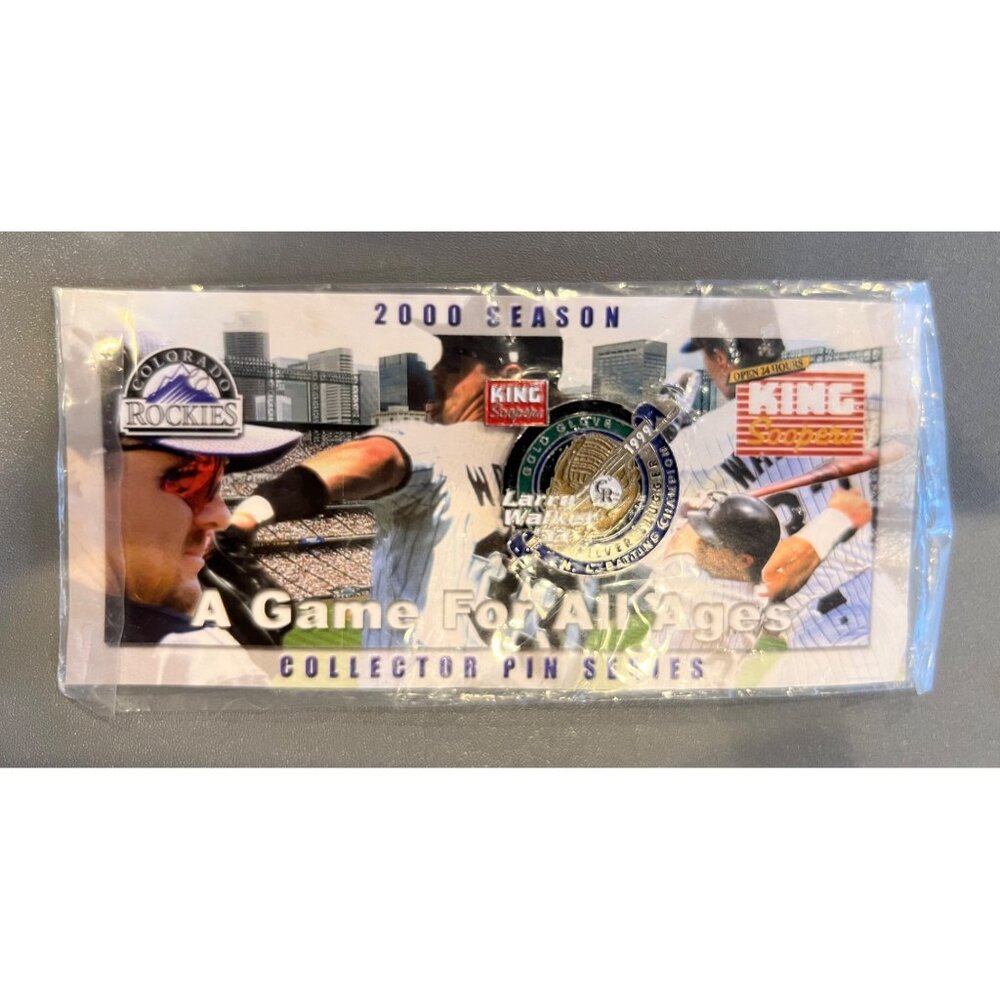 2000 MLB Colorado Rockies King Soopers Larry‎ Walker Milestone Promo Pin Sealed